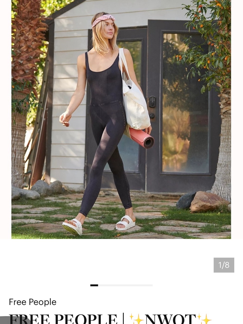 Free People Black Seamless Scoop-Neck Jumpsuit - Picture 3 of 3